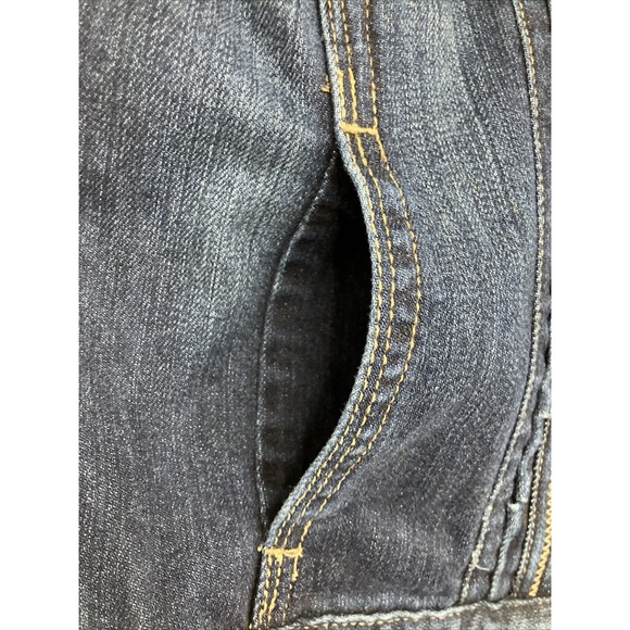 CHICO'S PLATINUM Denim Jean Jacket Blue Ruffle Detail Sz 0 - Picture 4 of 9